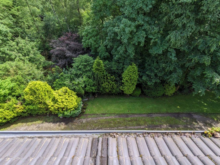 Blick in den Garten Dachgeschosswohnung Heiligenhaus